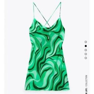 Zara Green Swirl Mini Dress